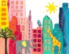 Animals in the City Art Print