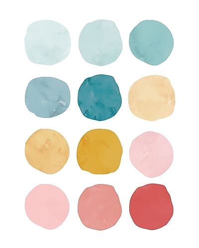 WatercolorDots_BrighterPalette Kids Print