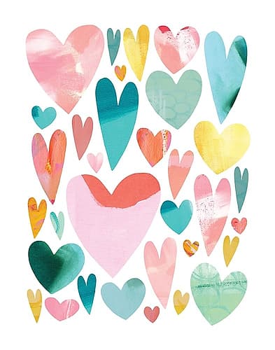 Floating_Hearts Art Print