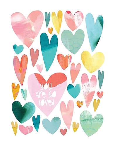 Floating_Hearts_SOLOVED Art Print