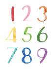 Watercolor Numbers Art Print