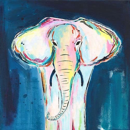 Tie Dye Elephant Kids Print