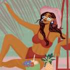 Tropical Coconut Sip Art Print