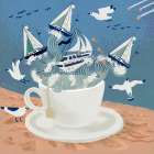 Whimsical Sailboat 2 Art Print