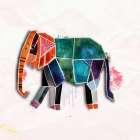 Stained Glass Elephant Art Print
