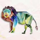 Stained Glass Lion Art Print