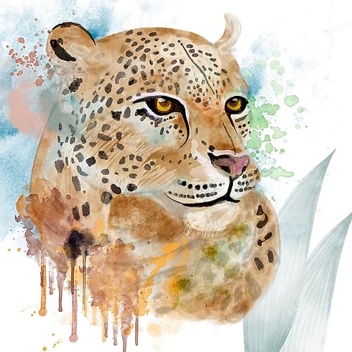 Tiger Watercolor Animals Print