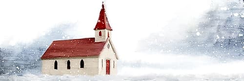 Snowy Church Art Print
