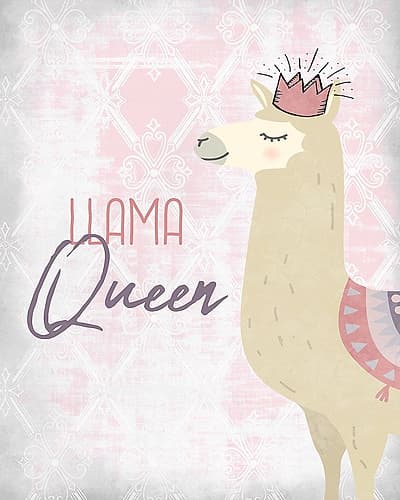Llama Queen Kids Print