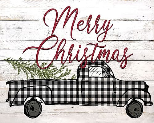 Merry Christmas Holiday Truck 2 Art Print