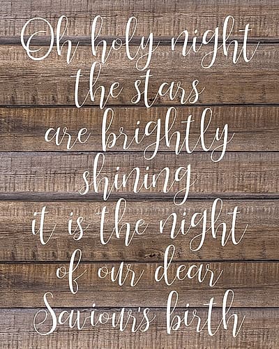 Oh Holy Night Wood Inspirational Print