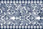 Gingham Floral Navy Art Print