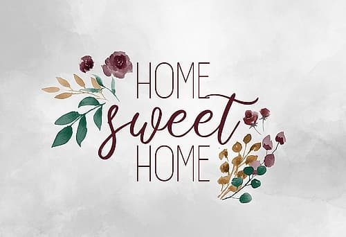 Home Sweet Home Floral Art Print