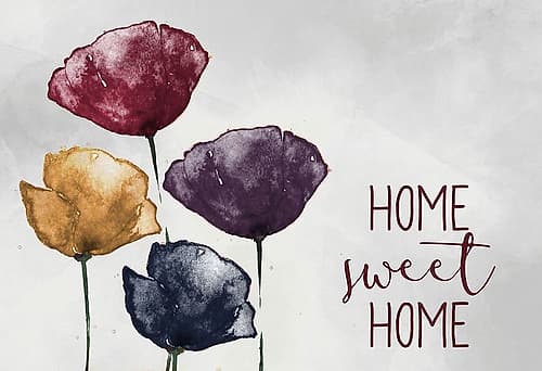 Home Sweet Home Poppies Art Print