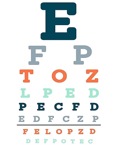 Eye Chart Blues Art Print by Kimberly Allen