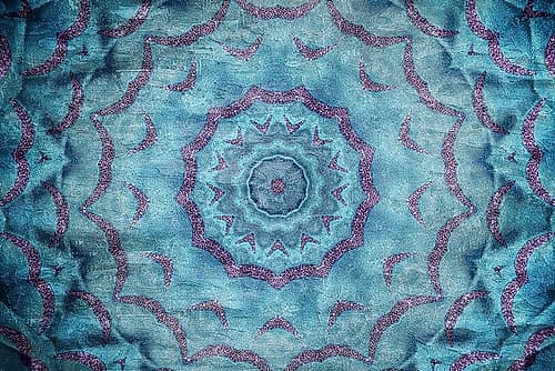 Teal Kaleidoscope Patterns Print