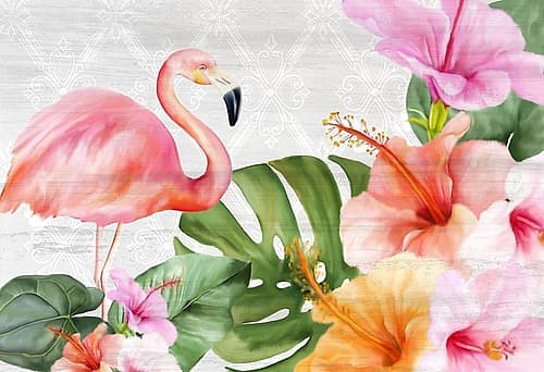 Flamingo Palm Art Print