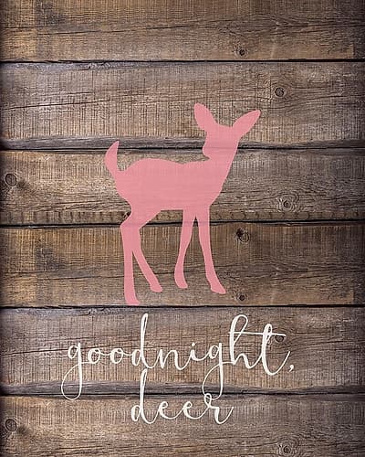 Goodnight Deer Pink Kids Print
