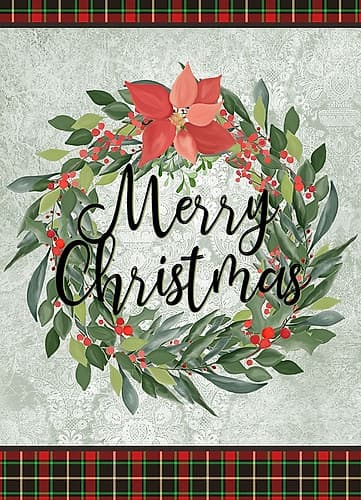 Merry Christmas Wreath Art Print