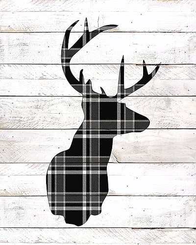 Reindeer Silhouette Nature Print