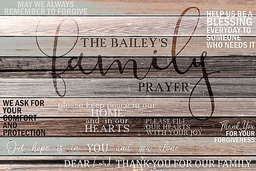 Family Prayer Inspirational Print
