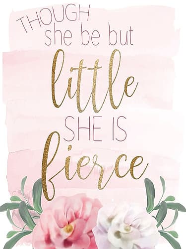 She is Fierce Gold Kids Print
