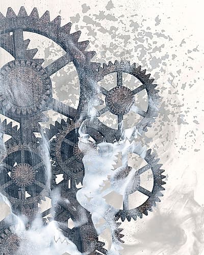 Smoke Gears 1 Art Print by Kimberly Allen