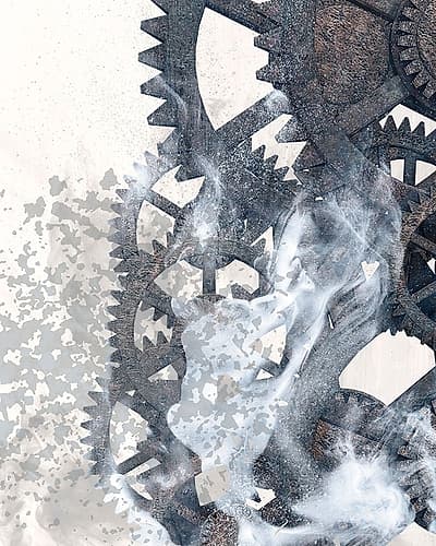 Smoke Gears 2 Art Print by Kimberly Allen