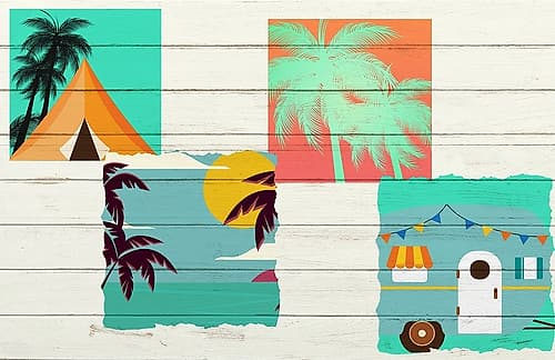 Beach Camping A Coastal Print