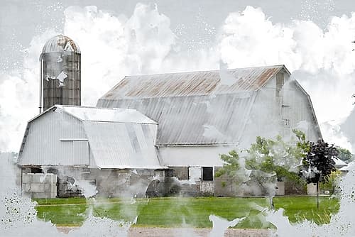 Watercolor Barn Art Print