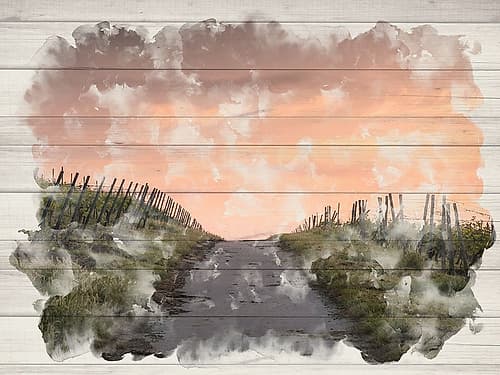 Countryside Sunset Coastal Print