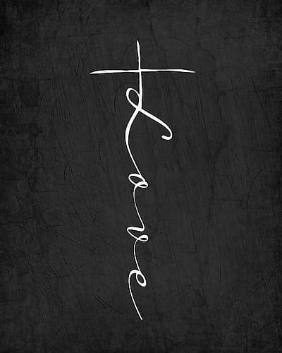 Love Cross Religious Print