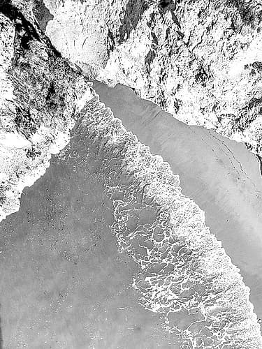 From Above BW Coastal Print