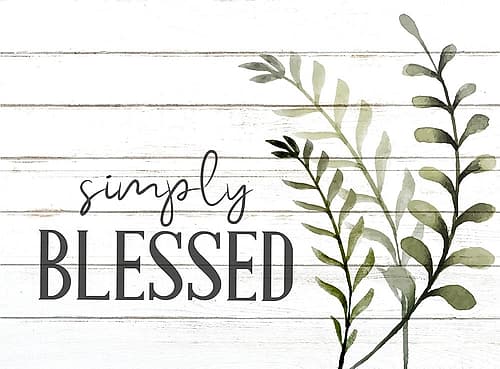 Simply Blessed Sage Inspirational Print