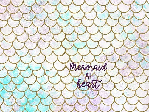 Mermaid Scales W Words Word Art Print