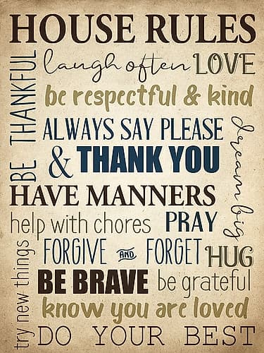 House Rules Inspirational Print