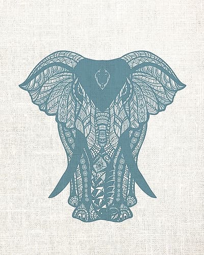 Elephant Mandala Art Print