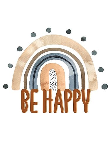 Be Happy Rainbow Art Print