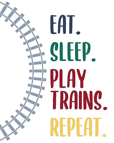 Eat Sleep Trains 2 Kids Print