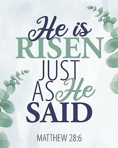 He is Risen Watercolor Religious Print