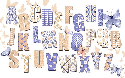 ABCs Purple And Orange Kids Print