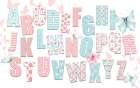 ABCs Pink Teal Art Print