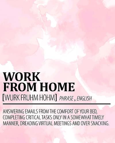 Work from Home Signs Print