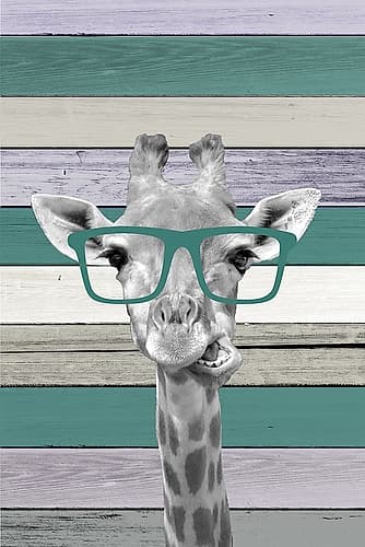 Giraffes Glasses 2 Art Print