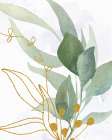 Greens 1 Gold Botanical Print