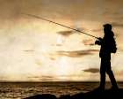 Fishing Silhouette Art Print