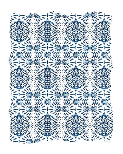 Ikat Blue 1 Art Print