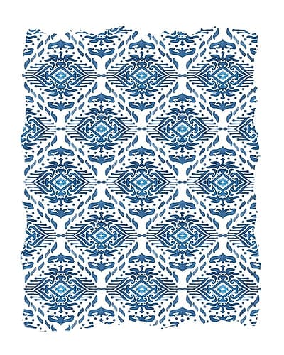 Ikat Blue 2 Art Print