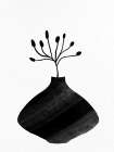 Black Vase 2 Botanical Print