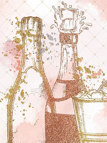 Pink Champagne Spirits Print